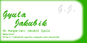 gyula jakubik business card